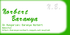 norbert baranya business card